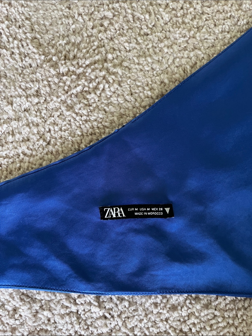 Zara Royal Blue Cowl Neck Crop Top - Picture 6 of 6